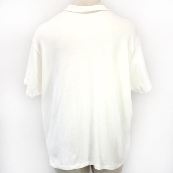 Madewell Plus White Textured Button Down Short Sleeve Cotton Shirt Top Blouse 2X - Picture 13 of 14